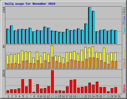 Daily usage for November 2010