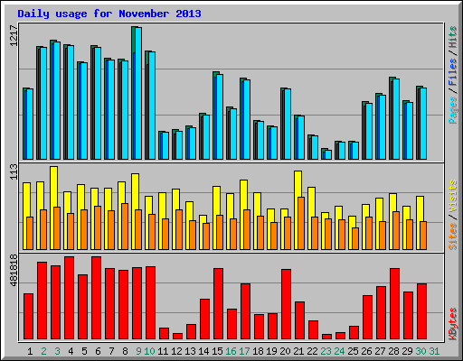 Daily usage for November 2013