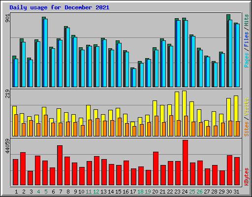 Daily usage for December 2021