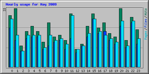 Hourly usage for May 2009