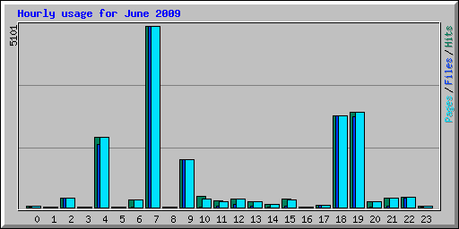 Hourly usage for June 2009