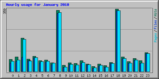 Hourly usage for January 2010