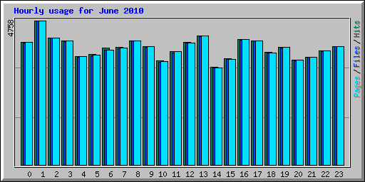 Hourly usage for June 2010