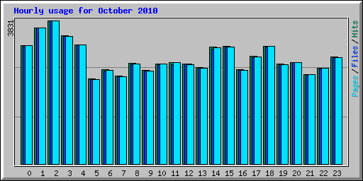 Hourly usage for October 2010