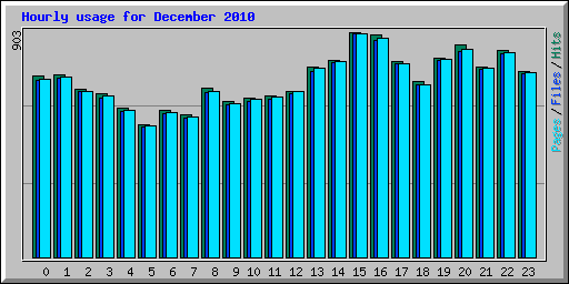 Hourly usage for December 2010