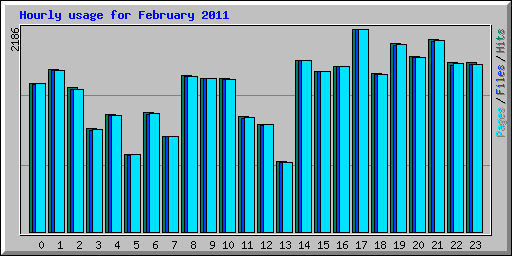 Hourly usage for February 2011