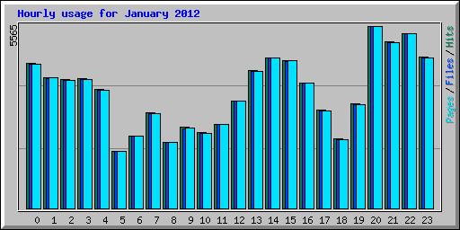 Hourly usage for January 2012