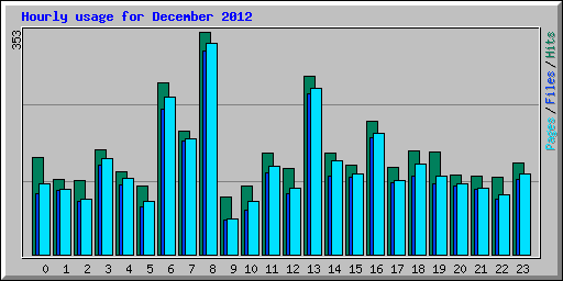 Hourly usage for December 2012