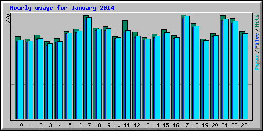 Hourly usage for January 2014