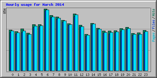 Hourly usage for March 2014