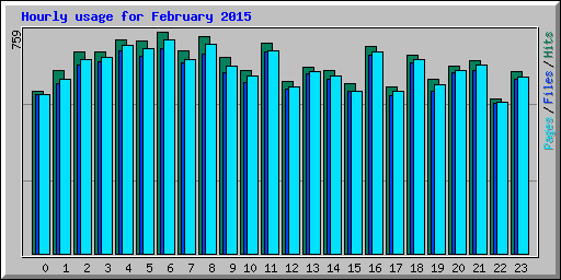 Hourly usage for February 2015