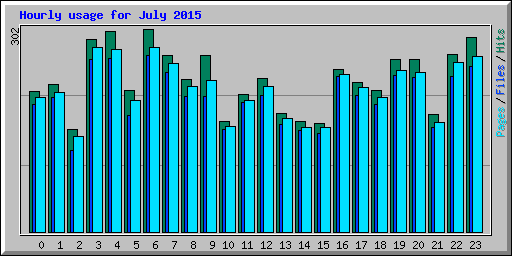 Hourly usage for July 2015