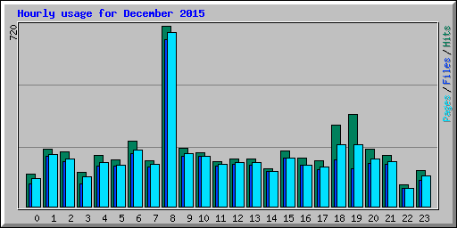 Hourly usage for December 2015