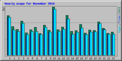 Hourly usage for November 2016