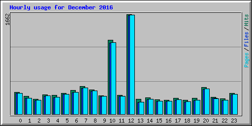 Hourly usage for December 2016