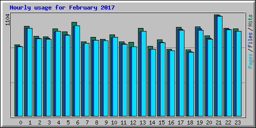 Hourly usage for February 2017