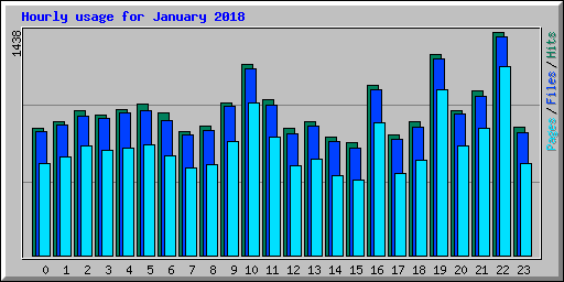 Hourly usage for January 2018