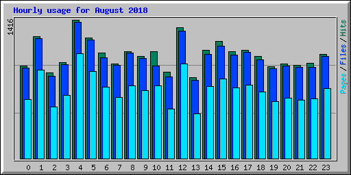 Hourly usage for August 2018