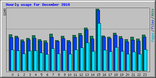 Hourly usage for December 2018