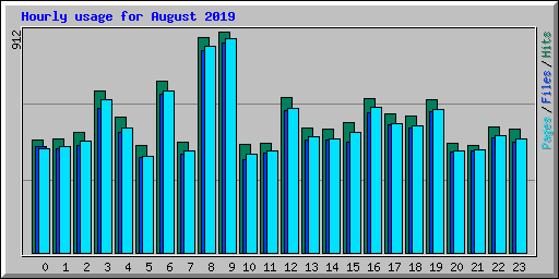 Hourly usage for August 2019