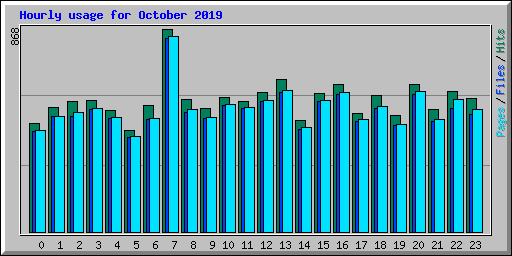 Hourly usage for October 2019