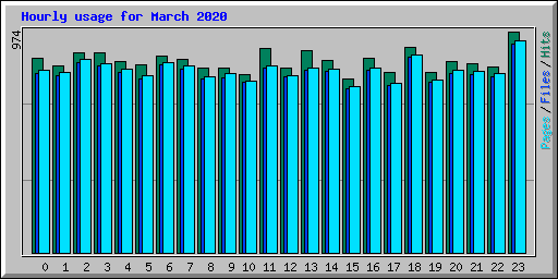 Hourly usage for March 2020