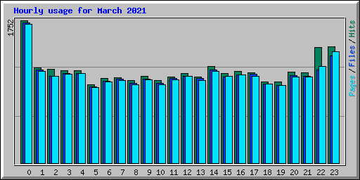 Hourly usage for March 2021