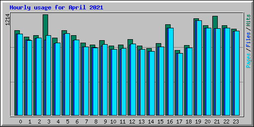 Hourly usage for April 2021