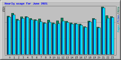 Hourly usage for June 2021