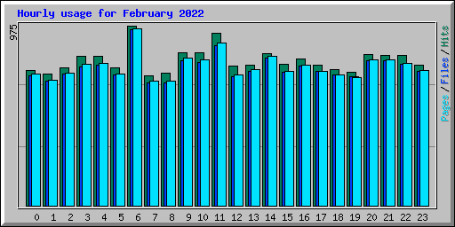 Hourly usage for February 2022