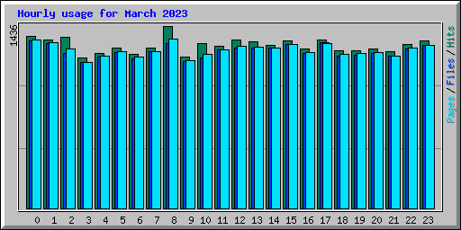 Hourly usage for March 2023